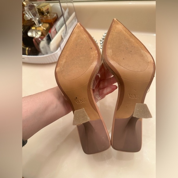 Zara embellished vinyl slingback heels. Size 6. - Picture 6 of 9